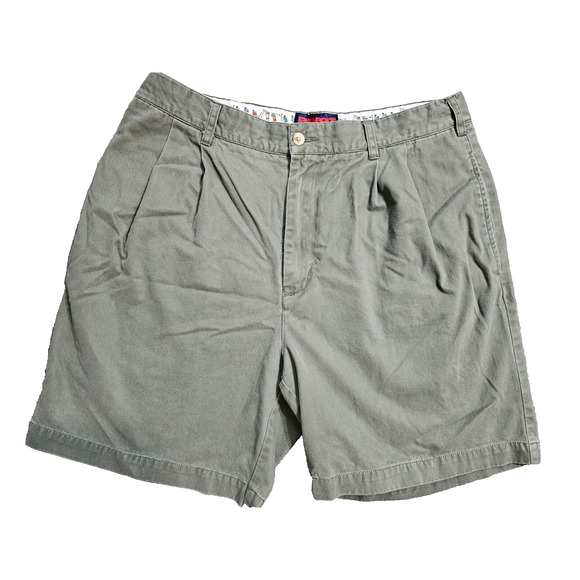 Pivot Rules Mens Olive Green Golf Shorts Pleated Soft Cotton Twill Size 36 - Picture 1 of 8